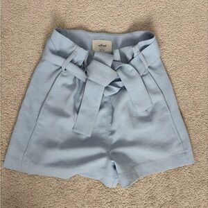 Wilfred High Waist Blue Shorts with Paper Bag Waist